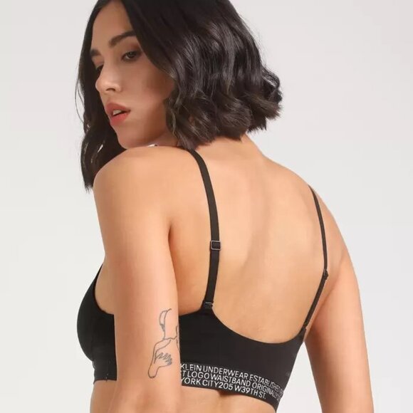 Women Bralette Lightly Padded Bra  - Black - Picture 9 of 10